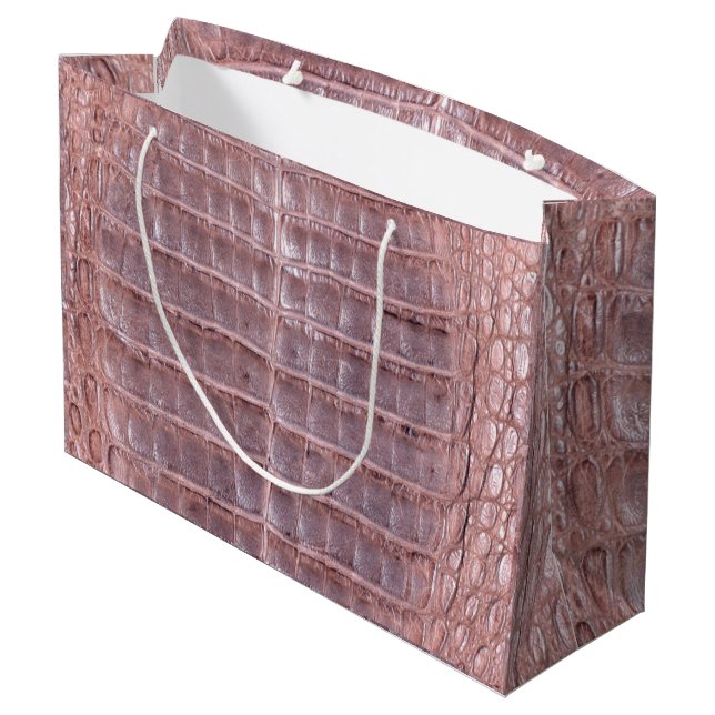 Grand Sac Cadeau Skinz 3 Peau Serpent Peau cuir PINK (Dos Angle)