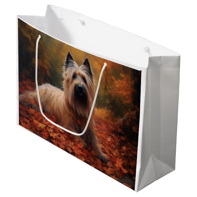 Grand Sac Cadeau Skye Terrier à l'automne Feuilles automne Inspire (Devant Angle)