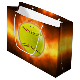 Grand Sac Cadeau SlipperyJoe's artistic Softball on fire gay gifts