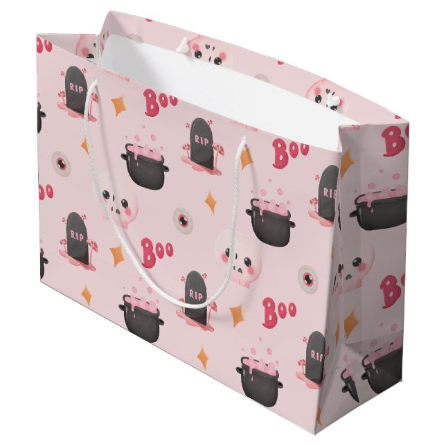 Grand Sac Cadeau Soirée d'Anniversaire rose (Dos Angle)