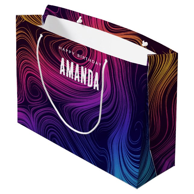 Grand Sac Cadeau Soixante Cercles Vibe & Flèches Cool Anniversaire (Dos Angle)