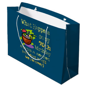 Grand Sac Cadeau soixante-dixième Cadeaux de fête d'anniversaire.