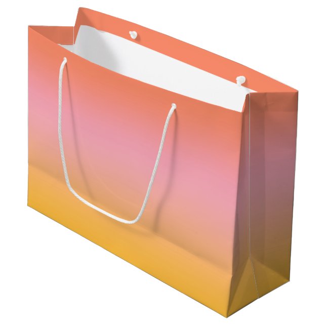 Grand Sac Cadeau Soleil Ombre dégradé rose (Devant Angle)