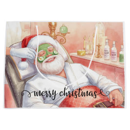 Grand Sac Cadeau Spa Santa Claus Merry Christmas 