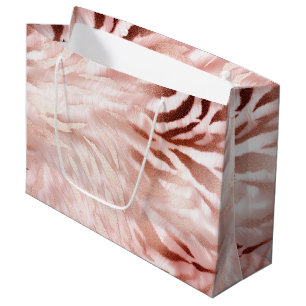 Grand Sac Cadeau Stylish Rose rose rose rose or Zebra Glam Glitz