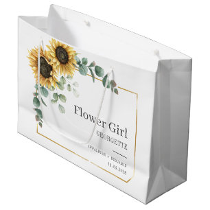 Grand Sac Cadeau Sunflower Eucalyptus Floral Flower Girl