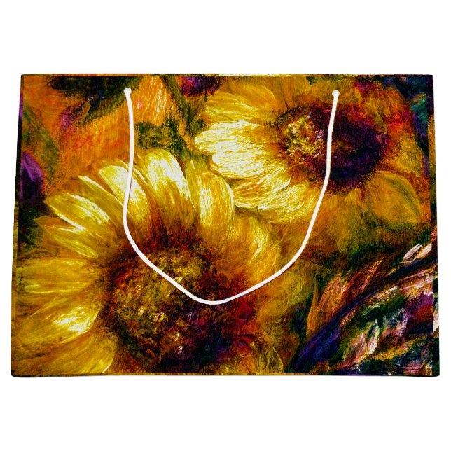 Grand Sac Cadeau "Sunflower Gold"  (Devant)