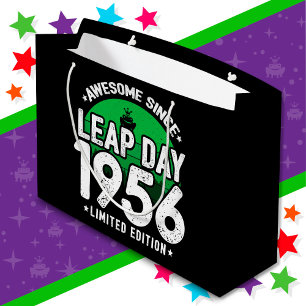 Grand Sac Cadeau Super depuis 1956 Leap Année Jour Février 29 Anniv