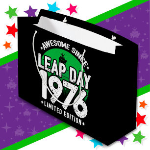 Grand Sac Cadeau Super depuis 1976 Leap Année Jour Février 29 Anniv