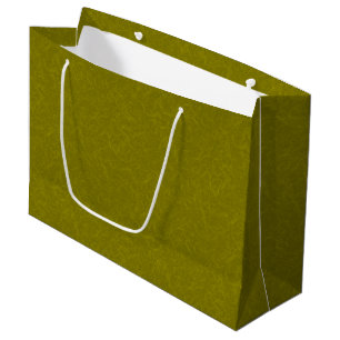 Grand Sac Cadeau Surface vert olive avec un motif subtil et tourbil