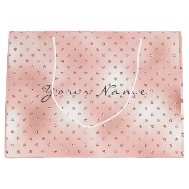 Grand Sac Cadeau Swarovski Crystals Rose Gold Blush Metallic Cadeau (Devant)