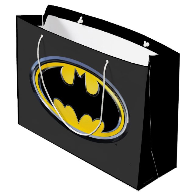 Grand Sac Cadeau Symbole Batman | Logo Classique (Dos Angle)