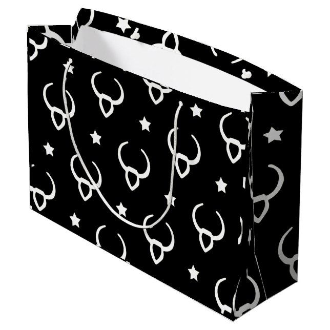 Grand Sac Cadeau Symbole Taurus Zodiac et Motif des étoiles (Dos Angle)