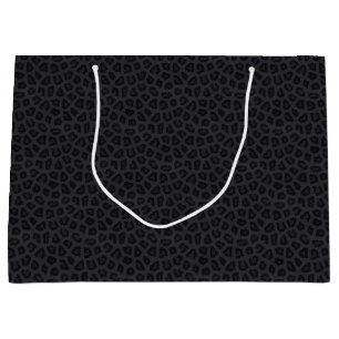 Grand Sac Cadeau Taches de panthère noire