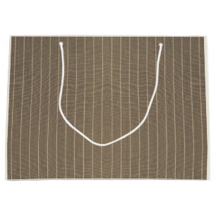 Grand Sac Cadeau Taupe classique avec bande
