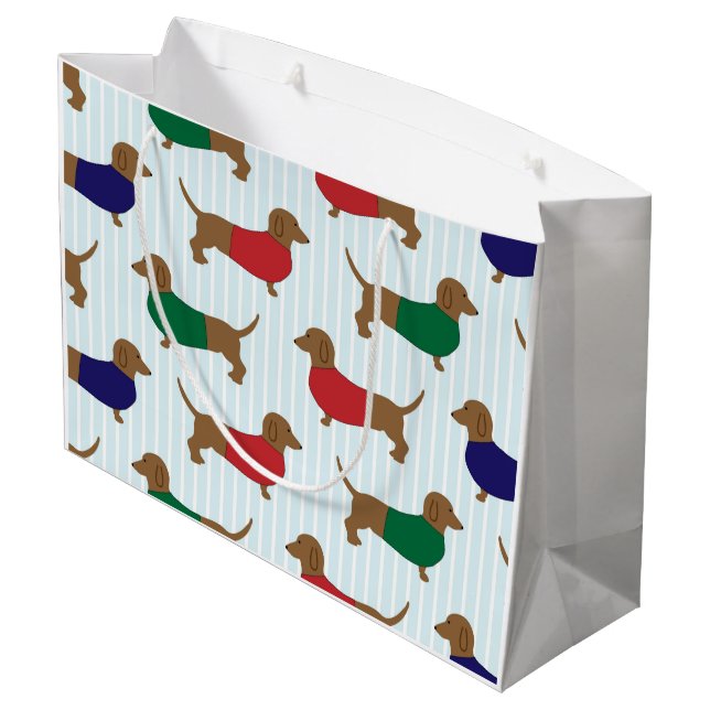 Grand Sac Cadeau teckel-papier peint (Dos Angle)
