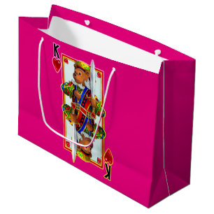 Grand Sac Cadeau Teddy Bear Roi des Coeurs