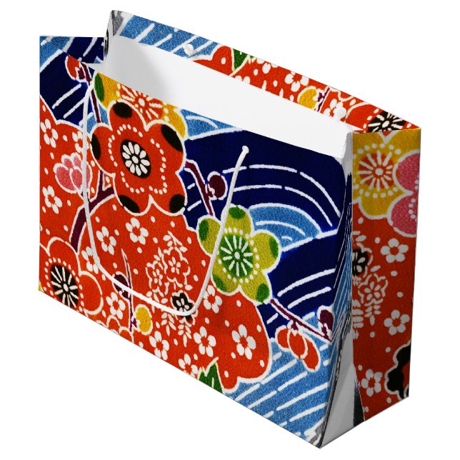 Grand Sac Cadeau Teinture japonaise d'okinawaïen (Bingata) (Devant Angle)