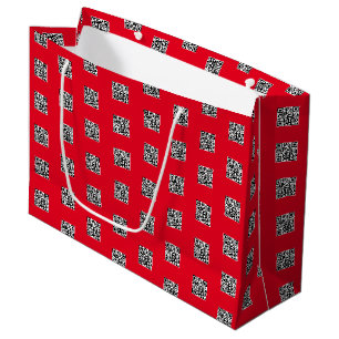 Grand Sac Cadeau Téléchargez votre propre code QR Motif répétitif