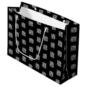 Grand Sac Cadeau Téléchargez votre propre code QR   Motif répétitif