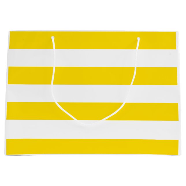 Grand Sac Cadeau Tendance Jaune Blancs Modèle moderne (Devant)
