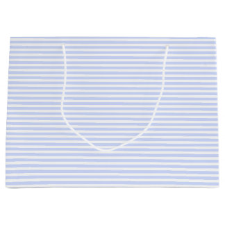 Grand Sac Cadeau Tendre bébé bleu ciel bleu pâle et rayure blanche