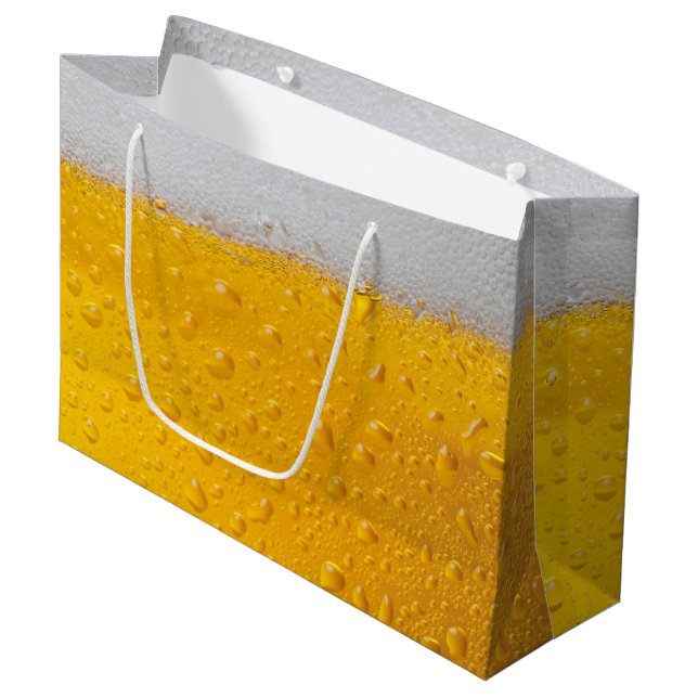 Grand Sac Cadeau tête de bière (Devant Angle)
