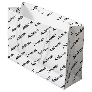 Grand Sac Cadeau Texte extensible personnalisable Blanc et noir mod