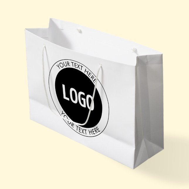 Grand Sac Cadeau Texte personnalisable simple & votre logo ou image (Créateur téléchargé)