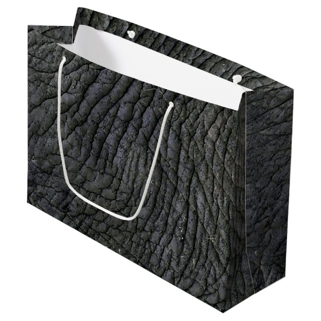 Grand Sac Cadeau Texture de la peau d'éléphant (Devant Angle)