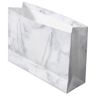 Grand Sac Cadeau Texture en faux marbre gris