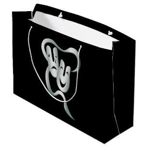 Grand Sac Cadeau Théâtre Masque Comédie Tragédie Black Blanc LB