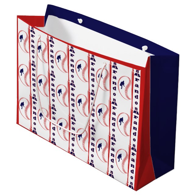 Grand Sac Cadeau Thèmes de sports d'as de baseball (Devant Angle)