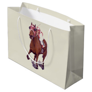 Grand Sac Cadeau Thoroughbred Horse Gagne La Course