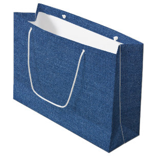 Grand Sac Cadeau Tissu d'origine Mode bleue jean denim
