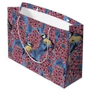 Grand Sac Cadeau Tit birds dans le jardin lilas