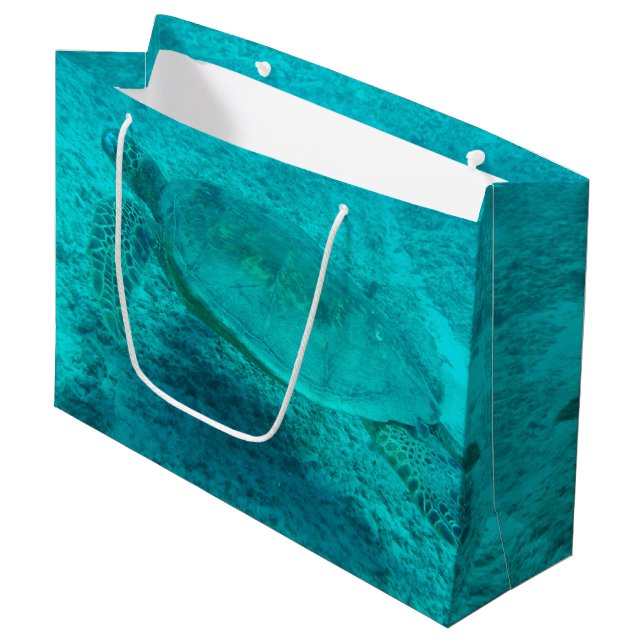 Grand Sac Cadeau Tortue verte hawaïenne (Devant Angle)