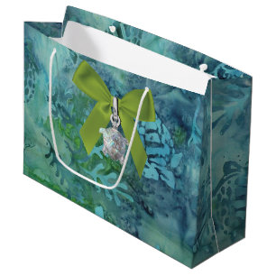 Grand Sac Cadeau Tortues marines Batik