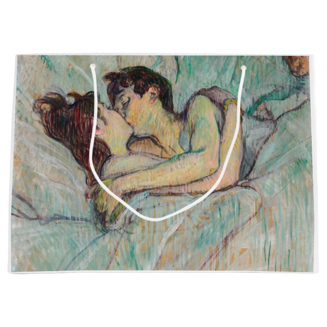 Grand Sac Cadeau Toulouse-Lautrec - En Lit, Baiser (Devant)