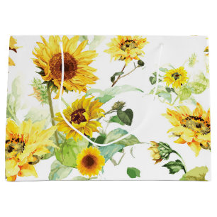 Grand Sac Cadeau Tournesol d'aquarelle