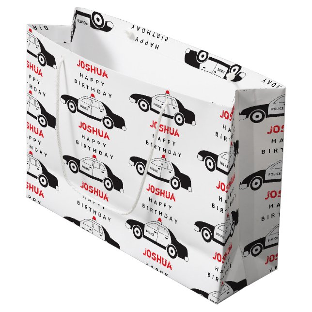 Grand Sac Cadeau Toy Police Car Custom (Devant Angle)