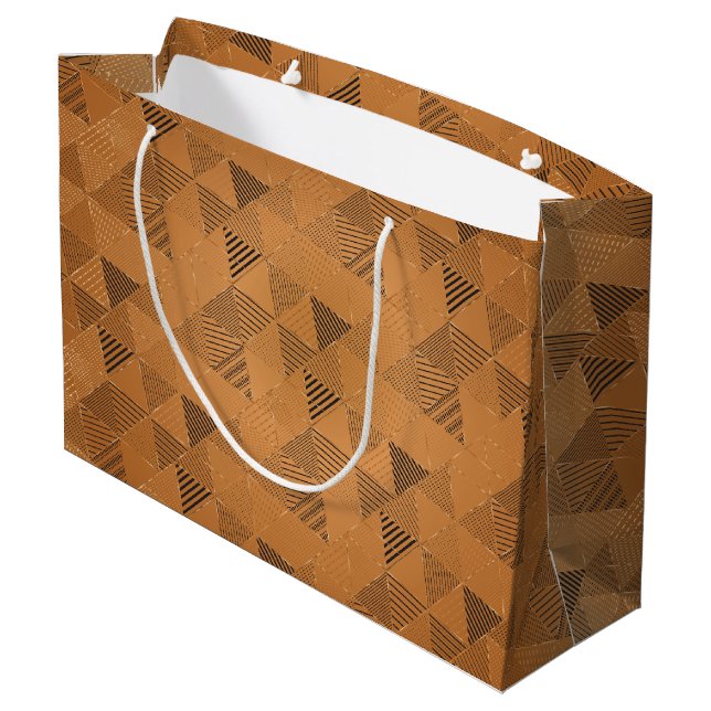 Grand Sac Cadeau Triangles Motif 5 (Dos Angle)