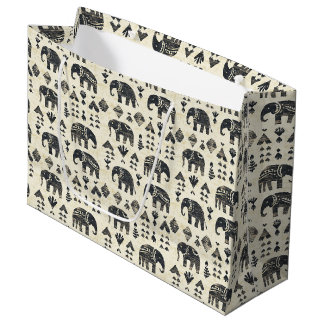 Grand Sac Cadeau Tribal Elephant Boho Pattern (1)