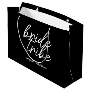 Grand Sac Cadeau Tribu de la mariée   Demoiselle d'honneur moderne 