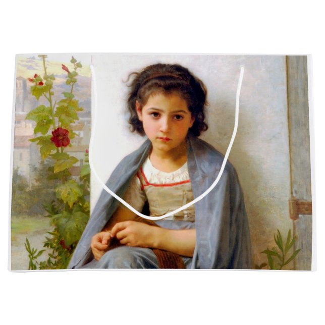 Grand Sac Cadeau Tricot fille, Bouguereau (Devant)