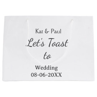 Grand Sac Cadeau Trinquons au mariage nom date couple simple