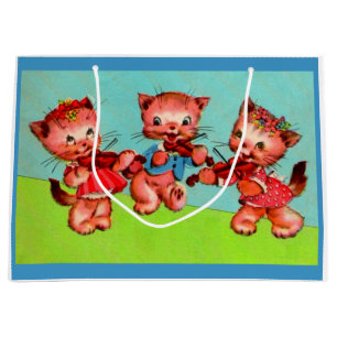 Grand Sac Cadeau trio de violonistes kitten