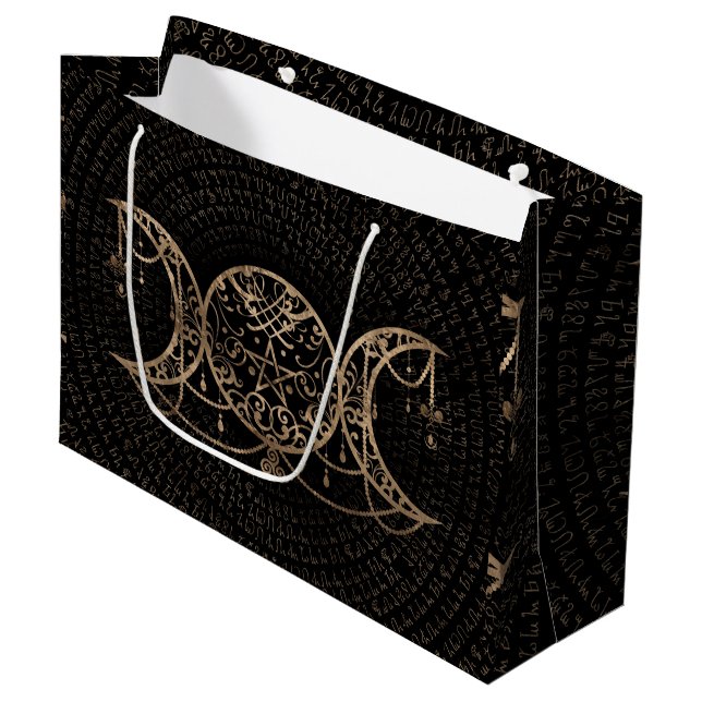 Grand Sac Cadeau Triple Moon - Triple Goddess Gold and black (Devant Angle)