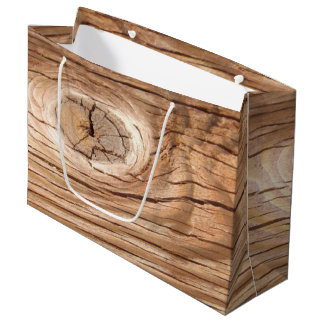 Grand Sac Cadeau Trou en bois de grain