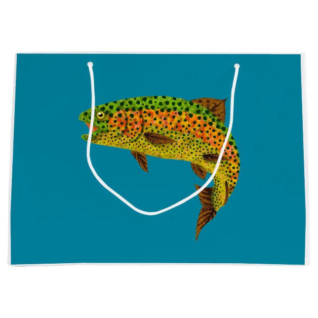 Grand Sac Cadeau Truite arc-en-ciel feuille Aspen 1 (Devant)